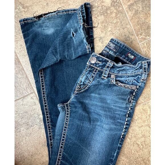 Silver Fluid Aiko Mid Boot stretch denim jeans, women's size 29/33 - Picture 11 of 11